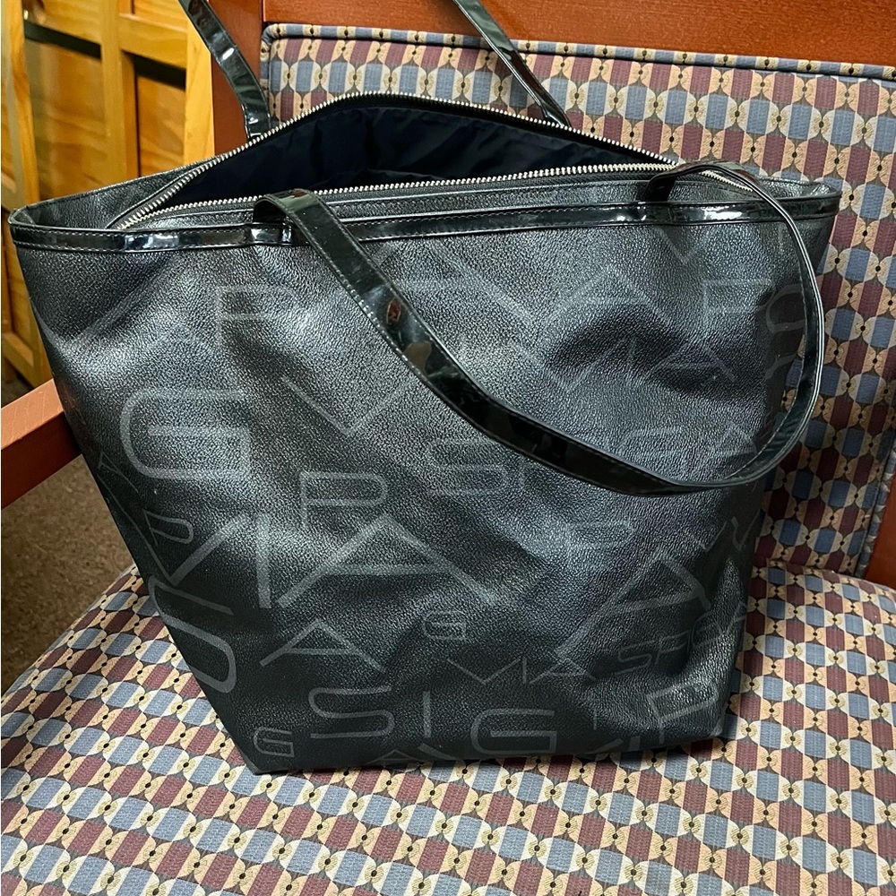 Via Spiga Black logo large tote